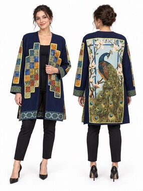 Embellished Peacock Upcycled Blazer